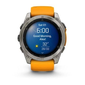 Garmin Fenix 8 - 51 mm, AMOLED - Sapphire, Titanyum Turuncu/Grafit Kayışlı