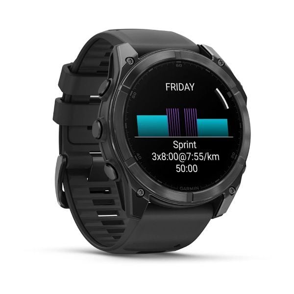 Garmin Fenix 8 - 51mm, AMOLED - Slate Gri, Siyah Silikon Kayışlı görsel 3