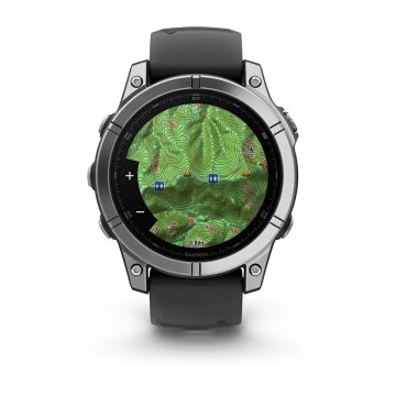 Garmin fenix E – 47 mm, AMOLED-Paslanmaz çelik, Siyah silikon kayışlı