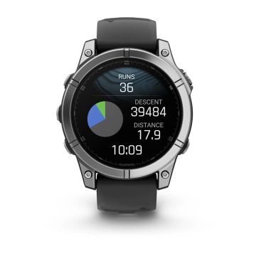 Garmin fenix E – 47 mm, AMOLED-Paslanmaz çelik, Siyah silikon kayışlı