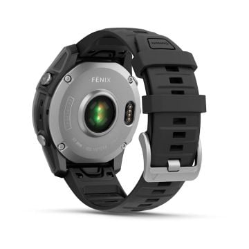 Garmin fenix E – 47 mm, AMOLED-Paslanmaz çelik, Siyah silikon kayışlı
