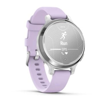 Garmin Lily 2 Active - Gümüş, Mor Yasemin Silikon Kayışlı