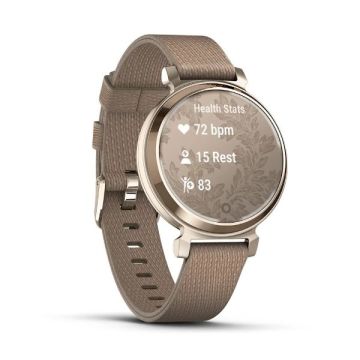 Garmin Lily 2 Klasik - Krem Altın, Kahve Kumaş Kayışlı