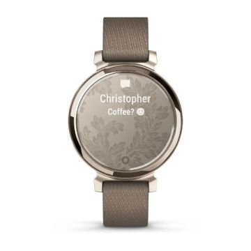 Garmin Lily 2 Klasik - Krem Altın, Kahve Kumaş Kayışlı