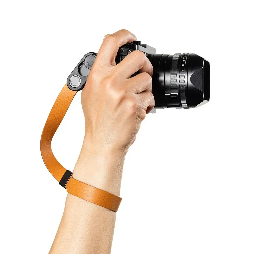 Cuff Leather Deri Fonksiyonel Kamera Bilek Askısı Amber