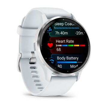 Garmin Venu 3 - Gümüş | Beyaz Kayışlı Akıllı Saat