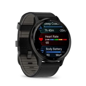 Garmin Venu 3 - Siyah Deri Kayışlı Akıllı Saat