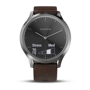 Garmin Vivomove HR Silver Premium Akıllı Saat - Deri Kayış