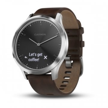 Garmin Vivomove HR Silver Premium Akıllı Saat - Deri Kayış