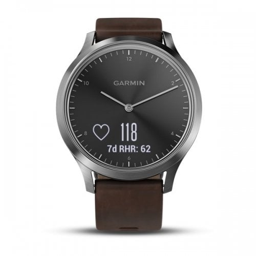 Garmin Vivomove HR Silver Premium Akıllı Saat - Deri Kayış