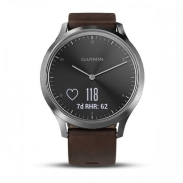 Garmin Vivomove HR Silver Premium Akıllı Saat - Deri Kayış