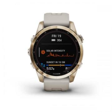 Garmin fenix 7S Sapphire Solar - Cream Gold Titanyum