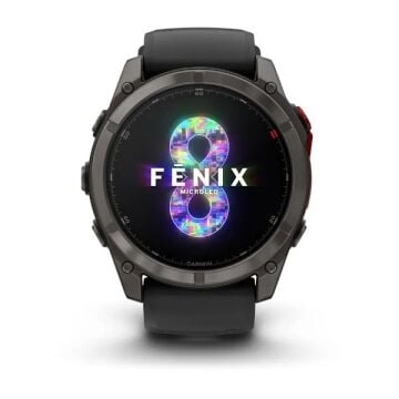 Garmin fenix 8 – 51 mm, MicroLED - Sapphire, Karbon Gri DLC Titanyum, Siyah/Çakıl Grisi silikon kayışlı