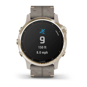 Garmin fenix 6S Pro Solar Light Gold Multispor GPS Akıllı Saat - Süet Kayış