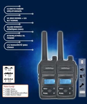 Aselsan PM 985 Gri PMR İkili El Telsizi