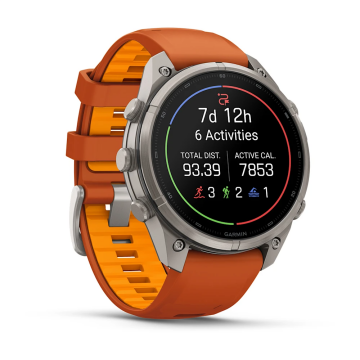 Garmin Fenix 9 Pro– 47 mm Titanyum, Turuncu Silikon Kayışlı