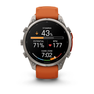Garmin Fenix 9 Pro– 47 mm Titanyum, Turuncu Silikon Kayışlı