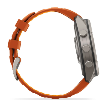 Garmin Fenix 9 Pro– 47 mm Titanyum, Turuncu Silikon Kayışlı