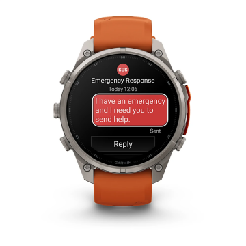 Garmin Fenix 9 Pro– 47 mm Titanyum, Turuncu Silikon Kayışlı