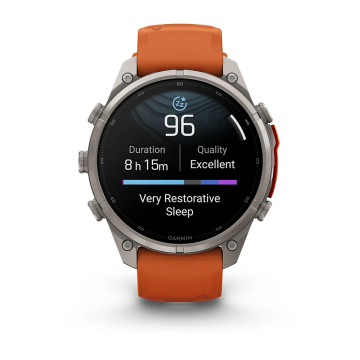 Garmin Fenix 9 Pro– 47 mm Titanyum, Turuncu Silikon Kayışlı