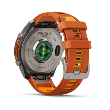 Garmin Fenix 9 Pro– 47 mm Titanyum, Turuncu Silikon Kayışlı