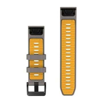 QuickFit 22 mm Yedek Kayış - Silver Gray/Yellow Flare