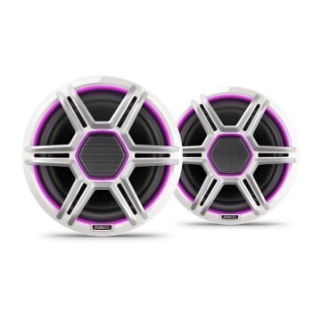 Fusion Apollo Hoparlör - Spor Beyaz Izgaralı 8.8'' LED Deniz Hoparlörleri