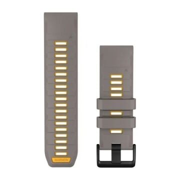 Quickfit 26 mm Yedek Kayış - Silver Grey/Yellow Flare