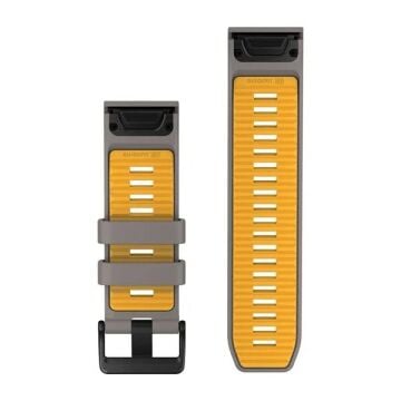 Quickfit 26 mm Yedek Kayış - Silver Grey/Yellow Flare