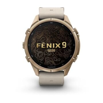 fenix 9 Pro inReach – 43 mm - Gold Titanyum, Deri Kayışlı