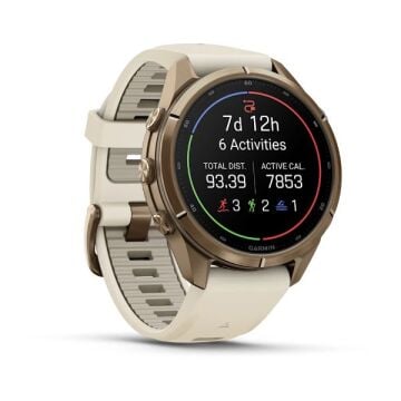 fenix 9 Pro inReach – 43 mm - Gold Titanyum, Krem/Gri Silikon Kayışlı