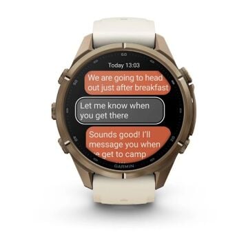 fenix 9 Pro inReach – 43 mm - Gold Titanyum, Krem/Gri Silikon Kayışlı