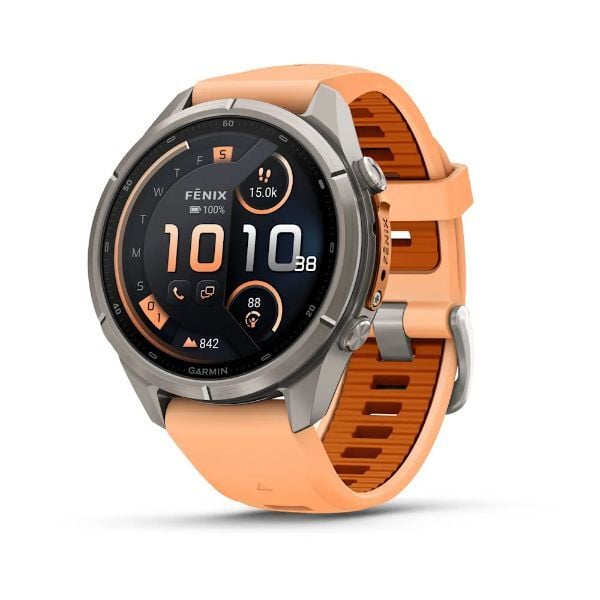 fenix 9 Pro inReach – 43 mm - Titanyum, Turuncu Silikon Kayışlı