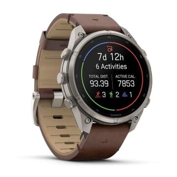 fenix 9 Pro inReach – 47 mm - Titanyum, Kahverengi Deri Kayışlı