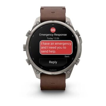 fenix 9 Pro inReach – 47 mm - Titanyum, Kahverengi Deri Kayışlı