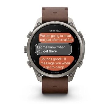 fenix 9 Pro inReach – 47 mm - Titanyum, Kahverengi Deri Kayışlı