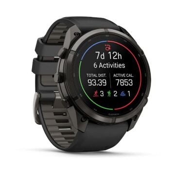 fenix 9 Pro inReach – 51 mm - Karbon Gri DLC Titanyum, Siyah Silikon Kayışlı