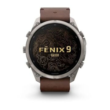 fenix 9 Pro inReach – 51 mm - Titanyum, Kahverengi Deri Kayışlı