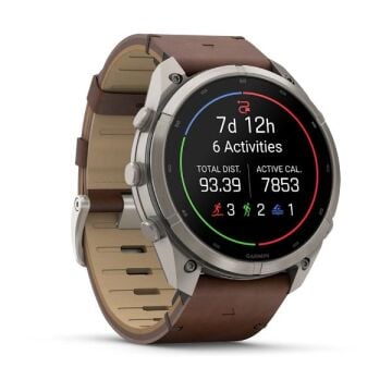 fenix 9 Pro inReach – 51 mm - Titanyum, Kahverengi Deri Kayışlı