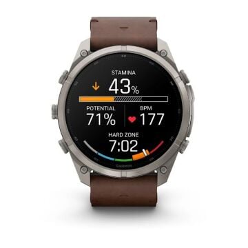 fenix 9 Pro inReach – 51 mm - Titanyum, Kahverengi Deri Kayışlı