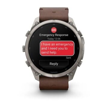 fenix 9 Pro inReach – 51 mm - Titanyum, Kahverengi Deri Kayışlı