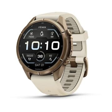 fenix 9 Pro – 43 mm - Gold Titanyum, Krem/Gri Silikon Kayışlı