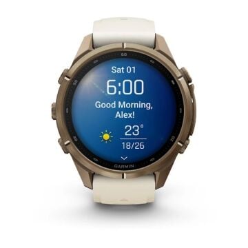 fenix 9 Pro – 43 mm - Gold Titanyum, Krem/Gri Silikon Kayışlı