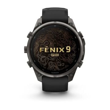 fenix 9 Pro – 47 mm - Karbon Gri DLC Titanyum, Siyah Silikon Kayışlı