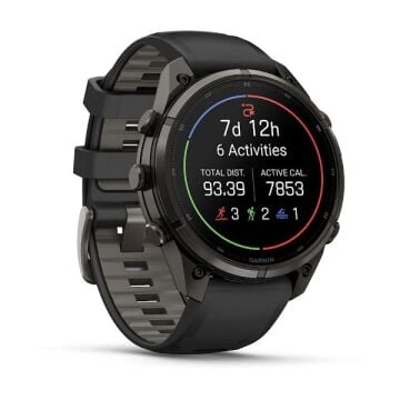 fenix 9 Pro – 47 mm - Karbon Gri DLC Titanyum, Siyah Silikon Kayışlı
