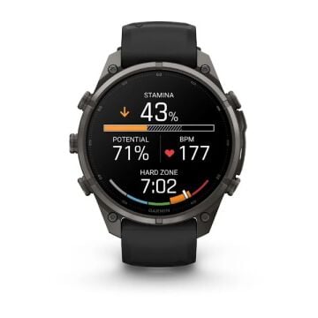 fenix 9 Pro – 47 mm - Karbon Gri DLC Titanyum, Siyah Silikon Kayışlı