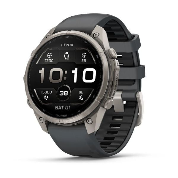 fenix 9 Pro – 47 mm - Titanyum, Graphite/Siyah Silikon Kayışlı