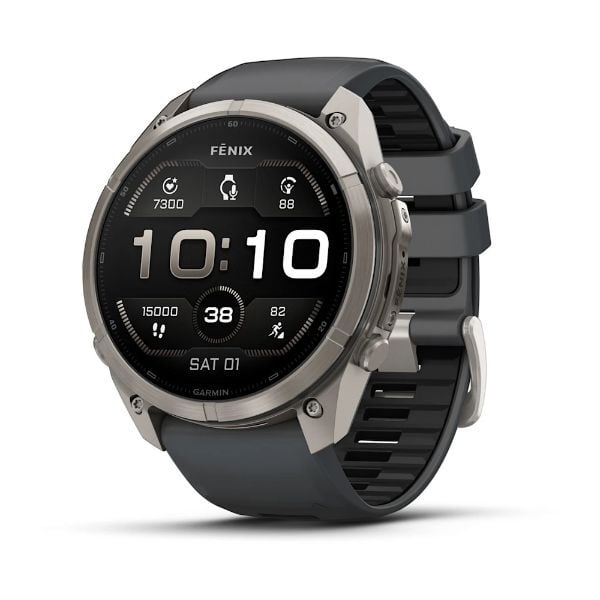 fenix 9 Pro – 51 mm - Titanyum, Graphite/Siyah Silikon Kayışlı