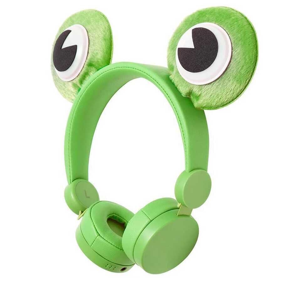 Freddy Frog Animaticks Yeşil Çıkarılabilir Aksesuarlı Kulak Üstü Çocuk Kulaklığı