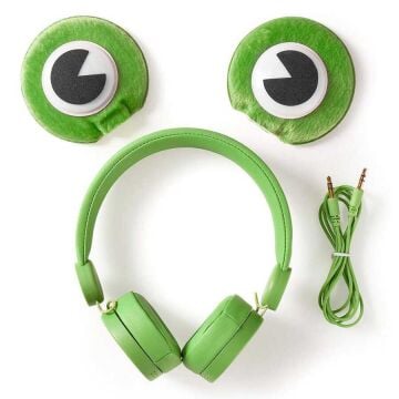 Freddy Frog Animaticks Yeşil Çıkarılabilir Aksesuarlı Kulak Üstü Çocuk Kulaklığı